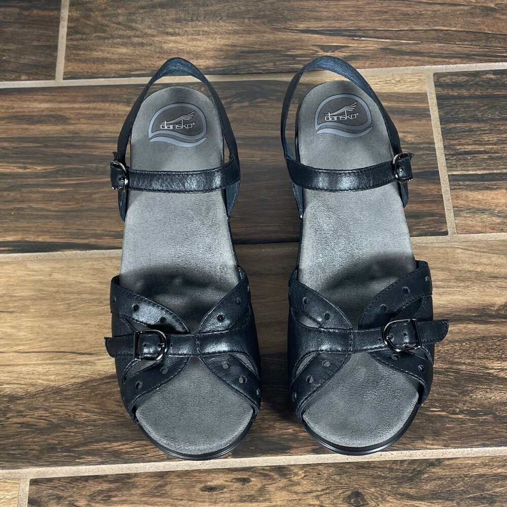 Dansko Sissy Womens Size EU 40 Shoes Black Leather Strappy Comfort Sandal - Picture 13 of 14